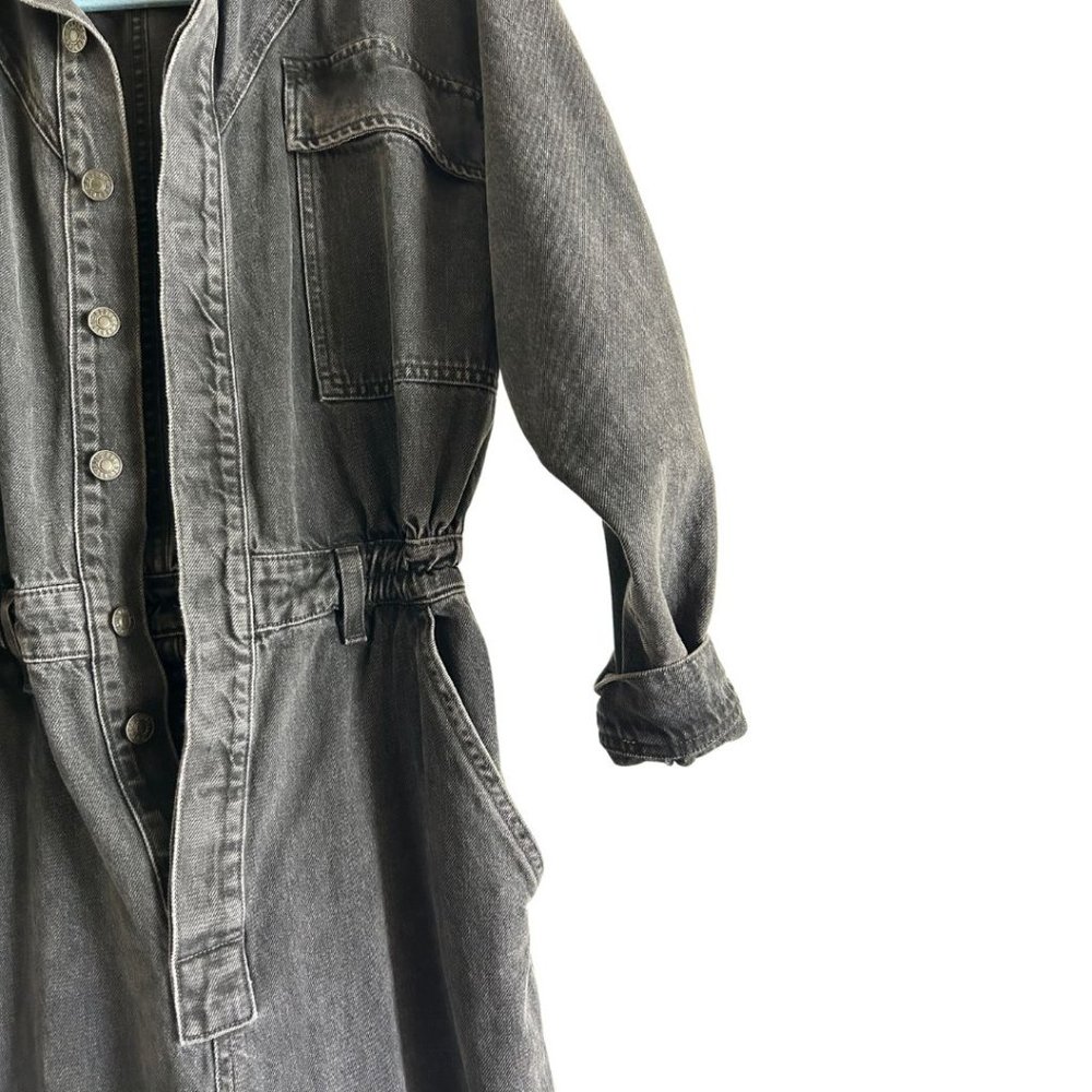 Agolde Vianka Denim Utility Button Up Jumpsuit Long Sleeve Size 6 Photogram - Picture 7 of 8